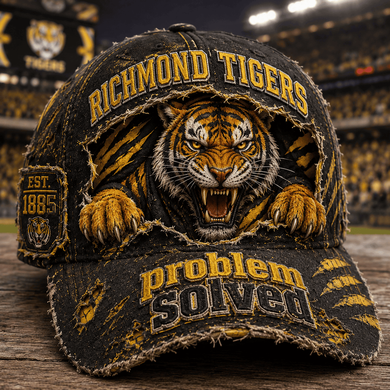 Richmond Tigers Merch 2026 Problem Solved Hat Sports Fan Hat Gifts Ideas For Brothers - Merchluma