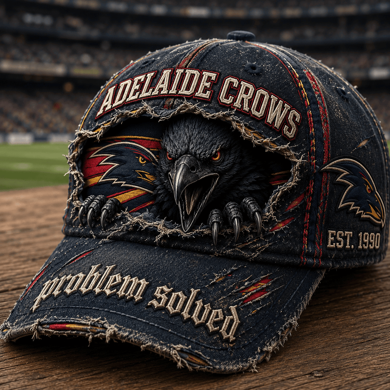 Adelaide Crows Merch 2026 Problem Solved Distressed Hat Adelaide FC Hat Gift For Fans - Merchluma