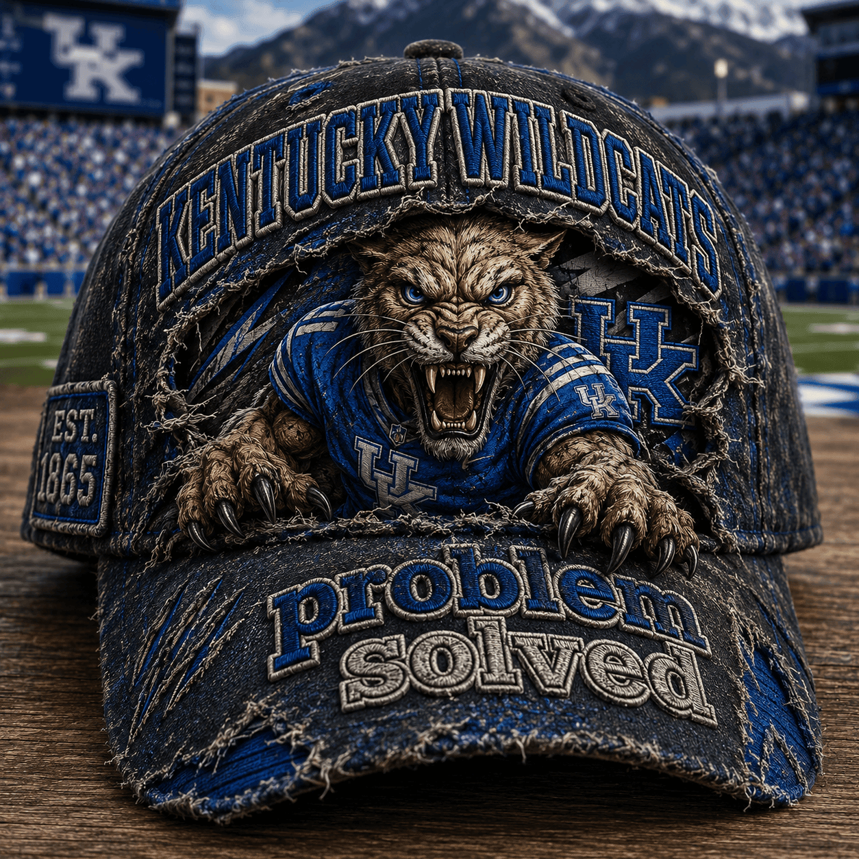 Kentucky Wildcats Merch 2026 Problem Solved Distressed Hat Game Day Hat Gift For Sports Lovers - Merchluma
