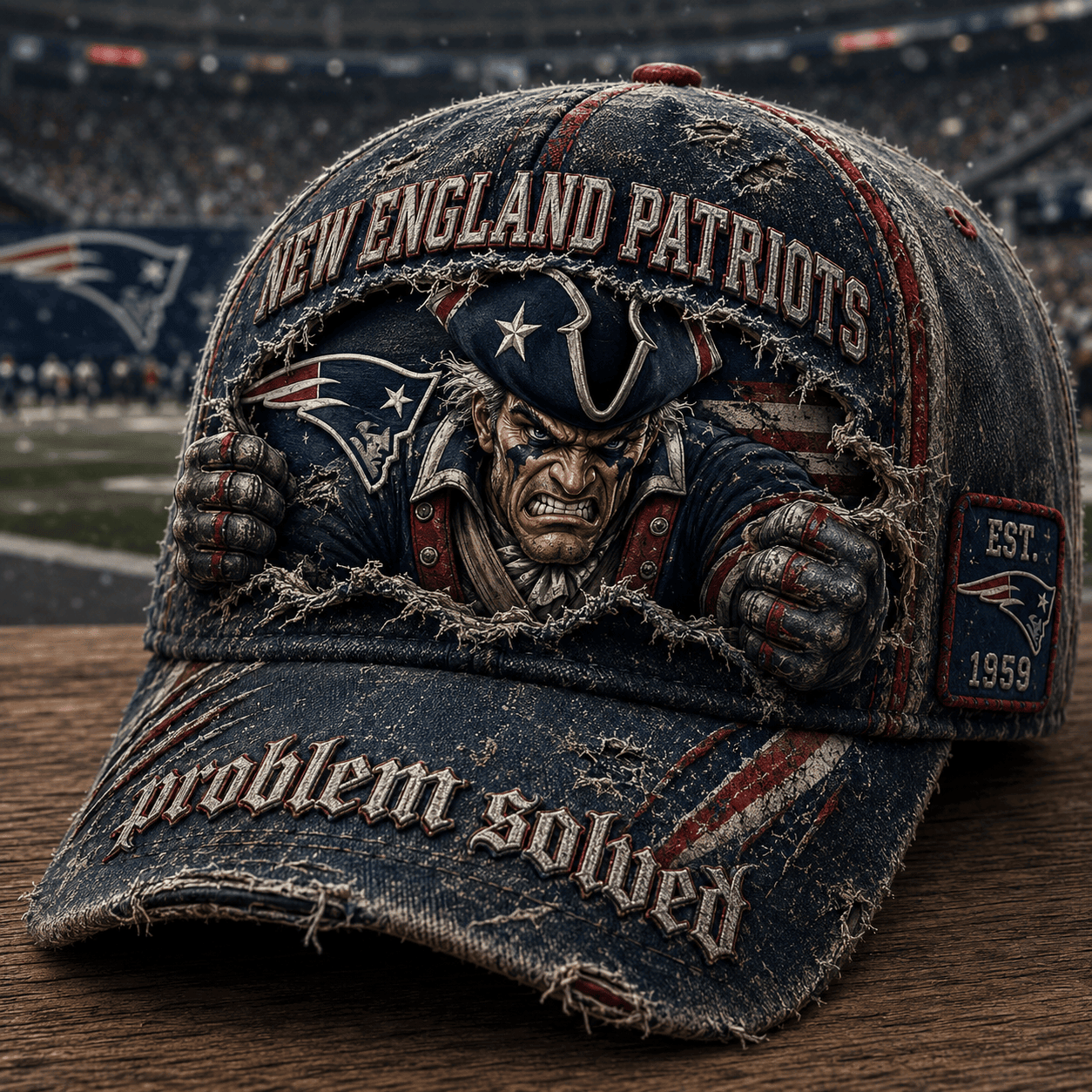 New England Patriots 2026 Problem Solved Hat NE Patriots Merch Football Fan Gift For Game Day - Merchluma