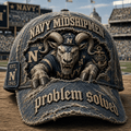 Navy Midshipmen 2026 Problem Solved Hat Navy Goat Mascot Hat Gifts For Sports Lovers - Merchluma