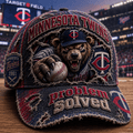 Minnesota Twins Merch 2026 Problem Solved Distressed Hat Game Day Hat Cool Baseball Gifts - Merchluma