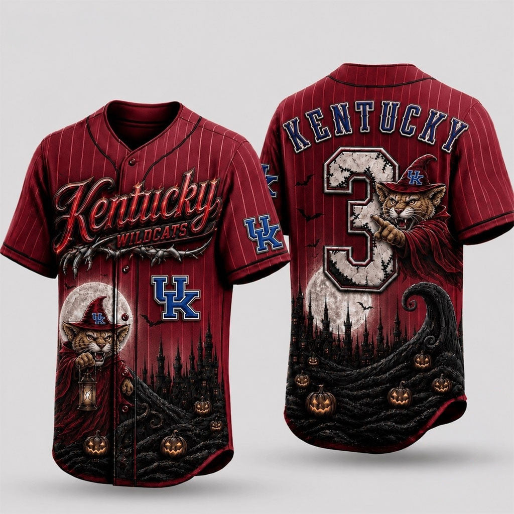Personalized Kentucky Wildcats 2026 Spooky Mascot Halloween Baseball Jersey Wildcats Merch - Merchluma