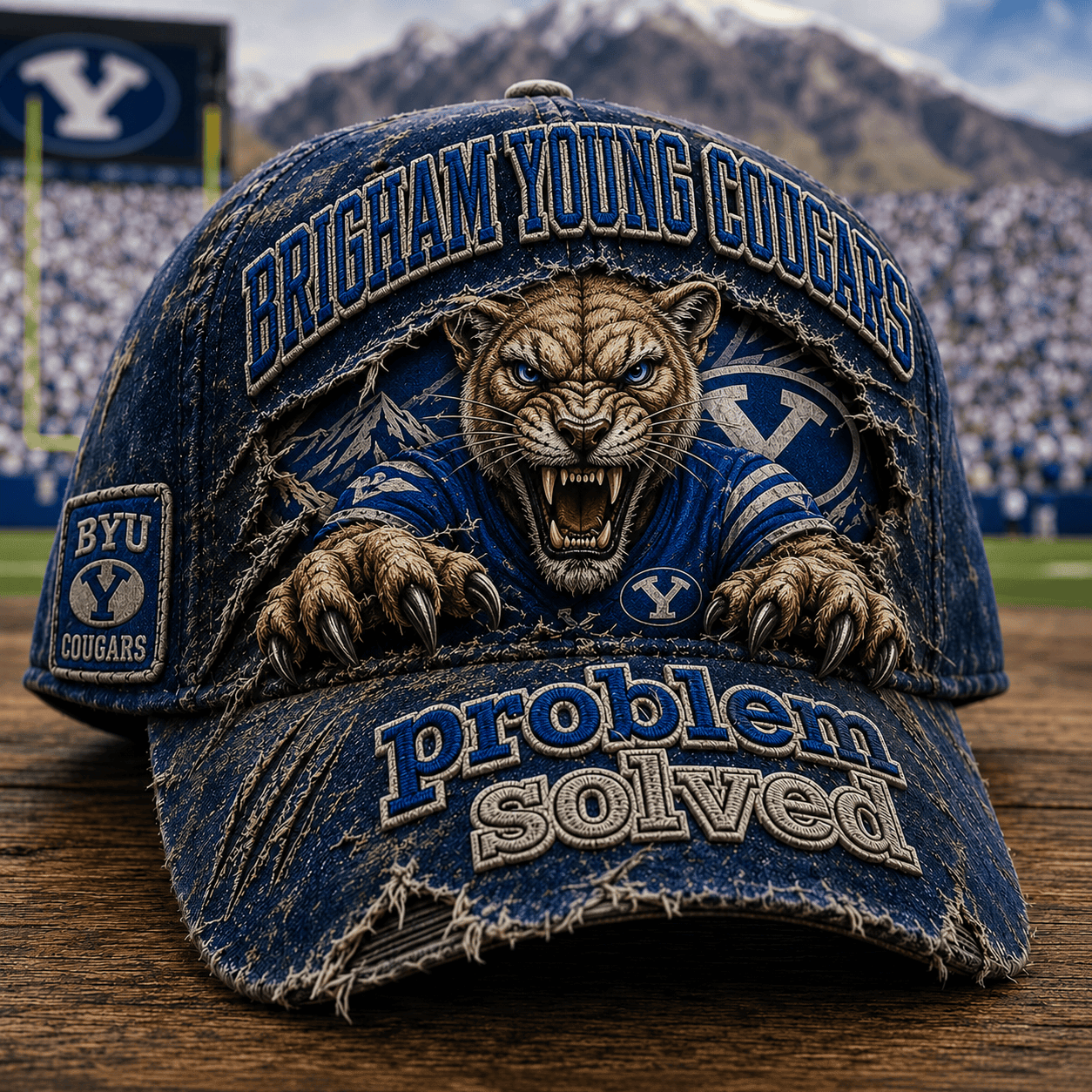 Brigham Young Cougars Merch 2026 Problem Solved Hat BYU Cougars Hat Sports Fan Gifts Ideas - Merchluma