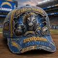 Los Angeles Chargers Merch 2026 Problem Solved Distressed Hat AFC West Hat Gift for Fans - Merchluma