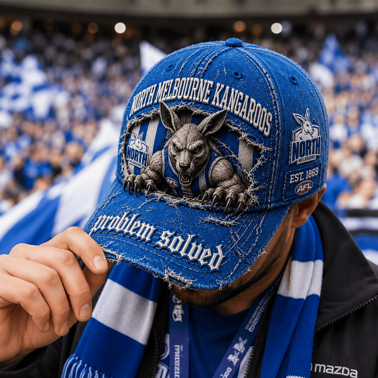 North Melbourne Kangaroos 2026 Problem Solved Hat North Melbourne FC Merch Present For Fans - Merchluma