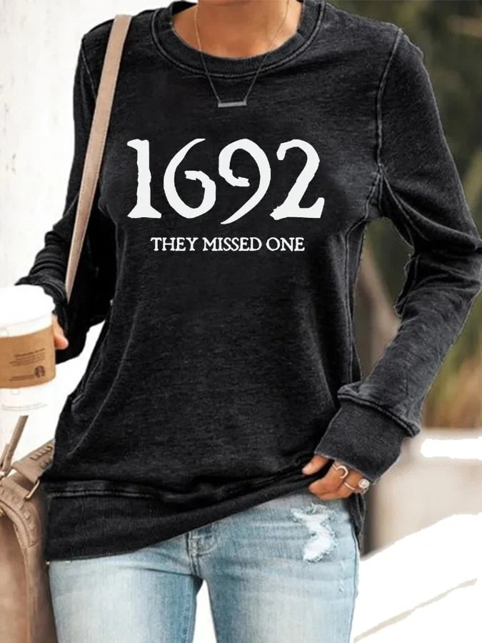1692 They Missed One Salem Witch Sweatshirt Halloween Apparel Best Gifts - Merchluma