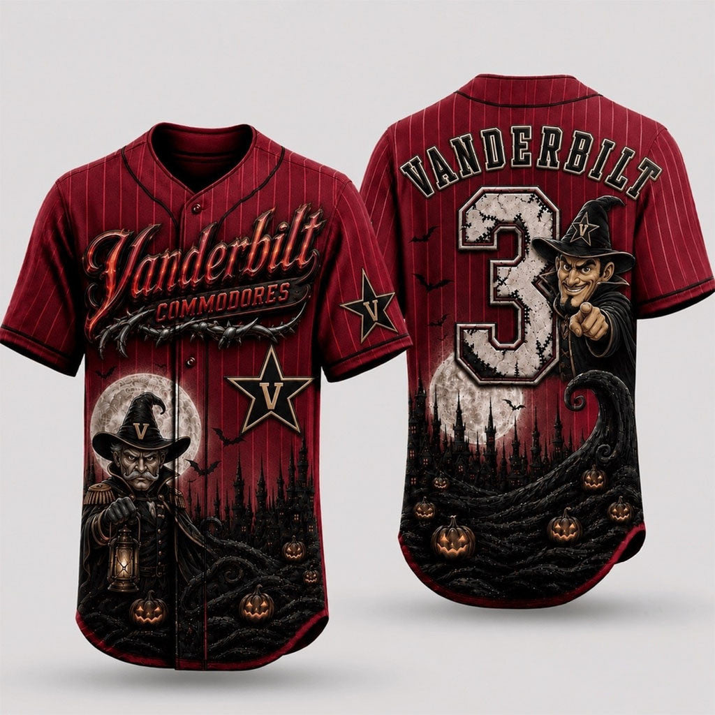 Personalized Vanderbilt Commodores 2026 Spooky Mascot Halloween Baseball Jersey Fan Merch - Merchluma