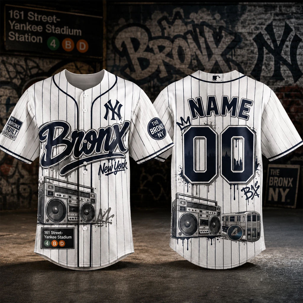 Personalized New York Yankees Bronx Graffiti Baseball Jersey 2026 NY Yankees Merch Fan Gifts - Merchluma