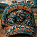 Miami Dolphins Merch 2026 Problem Solved Distressed Hat Game Day Cap Gifts For Football Fans - Merchluma