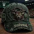 Milwaukee Bucks Merch 2026 Problem Solved Distressed Hat Basketball Fan Hat Brothers Present - Merchluma