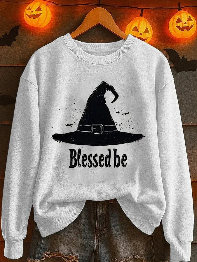 Halloween Blessed Be Witches Sweatshirt Halloween Apparel Fan Gift Ideas - Merchluma