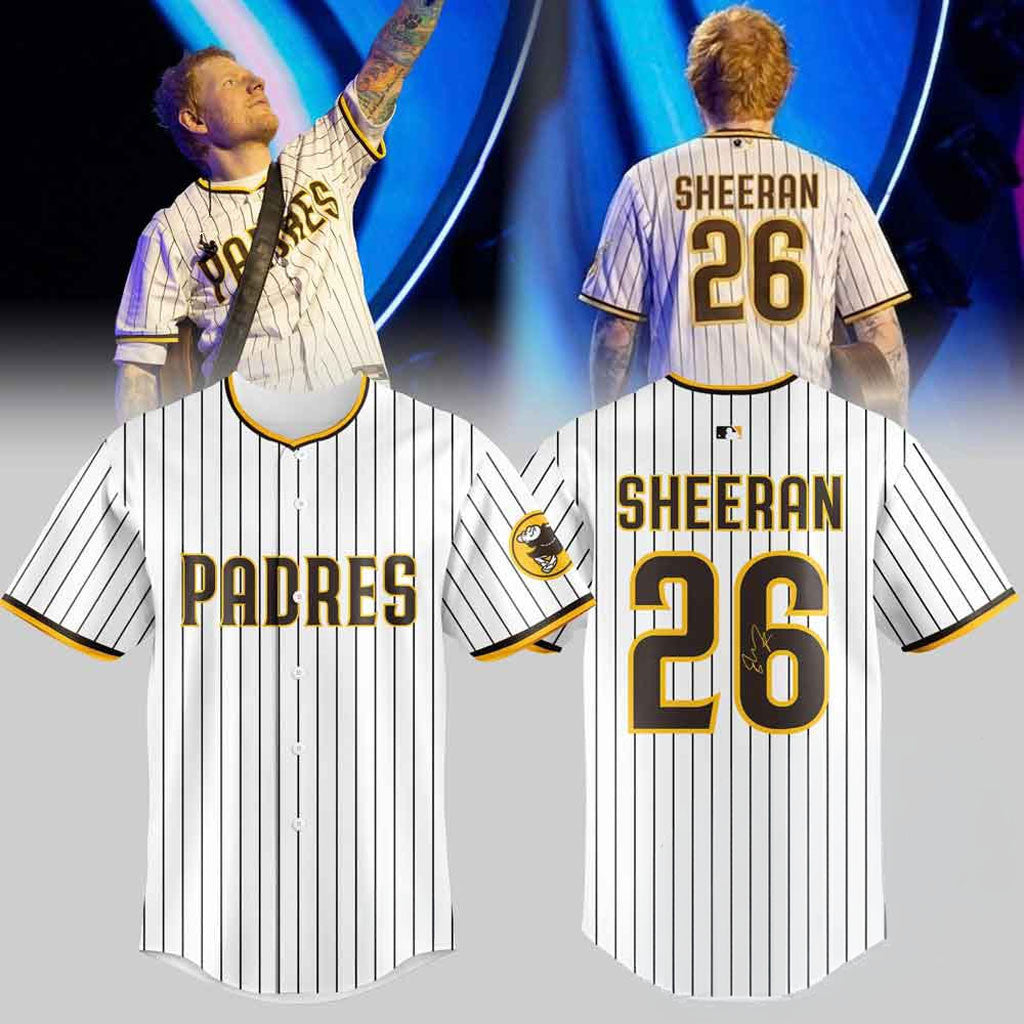 Ed Sheeran X Padres Merch LOOP Tour 2026 At Petco Park Baseball Jersey Gift For Music Lovers - Merchluma