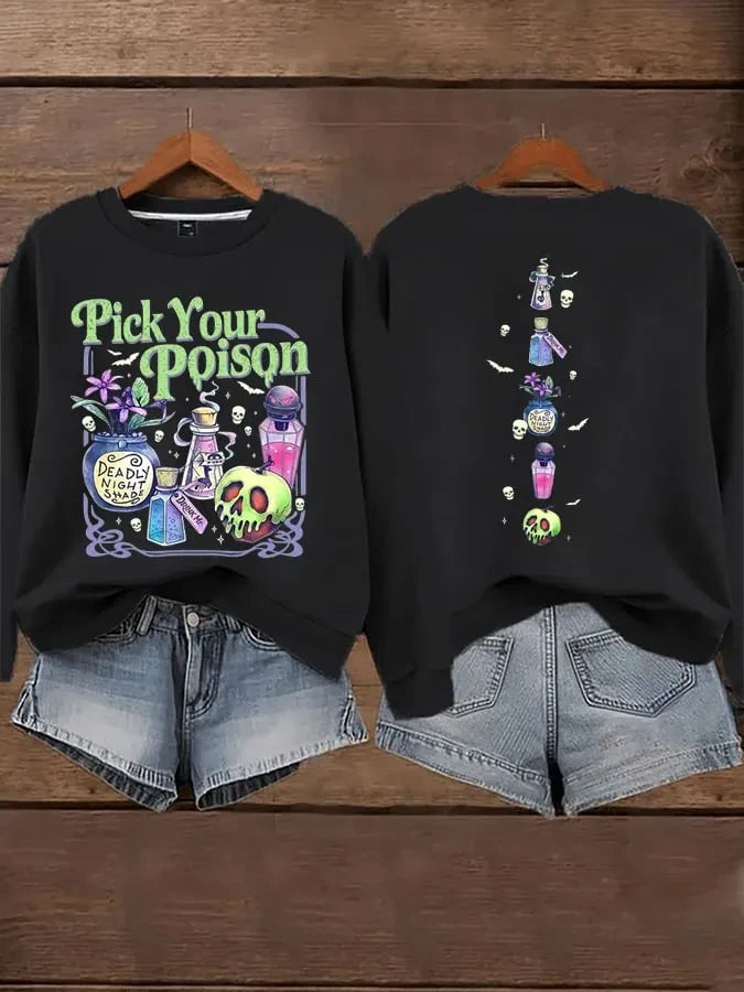 Pick Your Poison Deadly Nightshade Sweatshirt Halloween Merch Gift For Movie Lovers - Merchluma