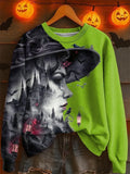 Women's Halloween Sweatshirt Halloween Themed Apparel Unique Halloween Gifts Him - Merchluma