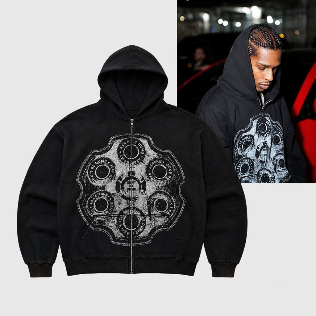 ASAP Rocky Don't Be Dumb Zip Hoodie ASAP Rocky Merch 2026 Present For Rap Fans - Merchluma