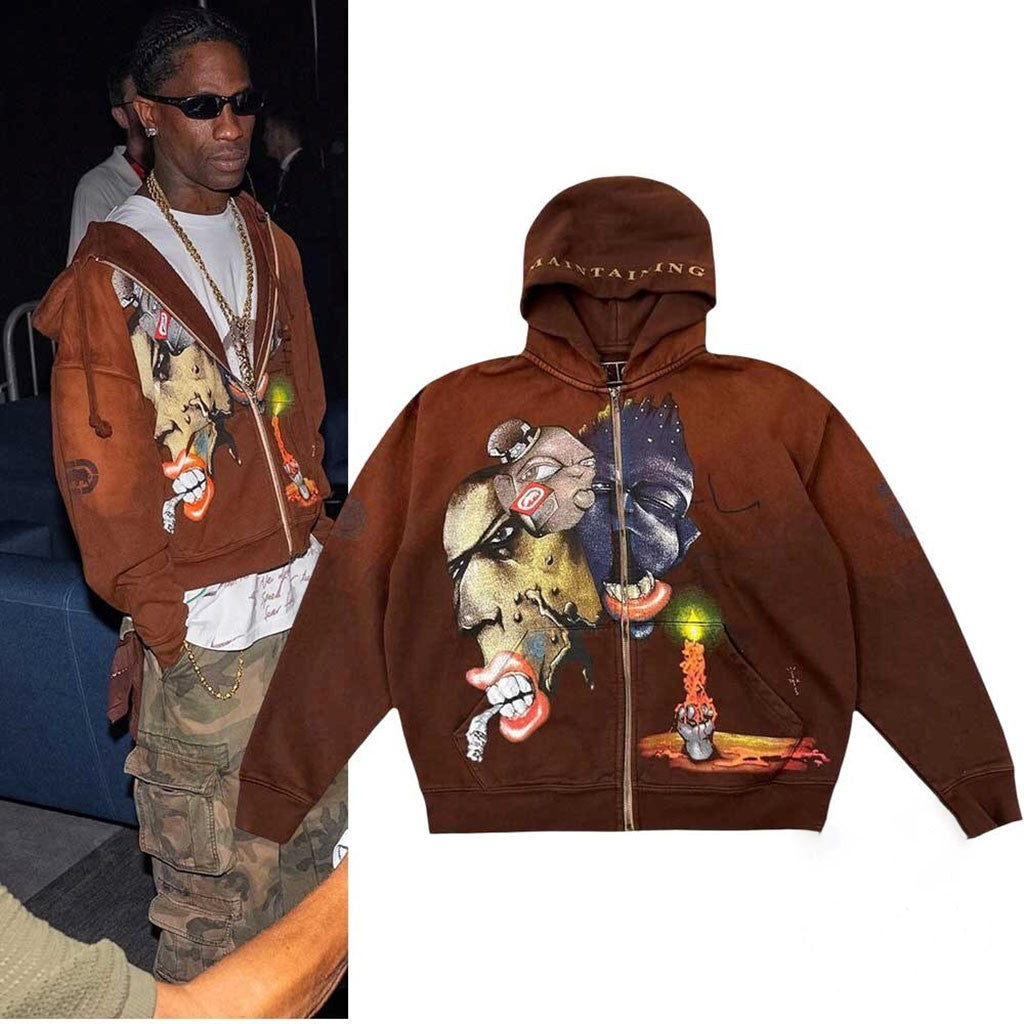 Travis Scott X Ecko Maintaining Zip Hoodie Travis Scott Fanatics Fest NYC 2026 Merch Dudes Gifts - Merchluma