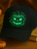 Neon Green Glow Pumpkin Cap Spooky Night Wear Spooky Hat Boyfriend Gifts - Merchluma