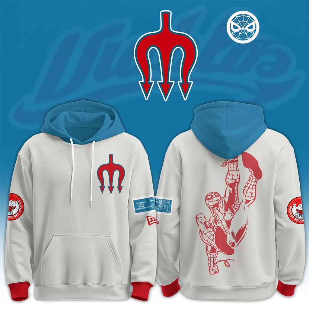 Diablos Rojos X Spider-Man Marvel Hoodie Diablos Rojos Del Mexico Merch Baseball Fan Gifts - Merchluma