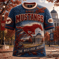 SMU Mustangs Merch Autumn T-Shirt The Wild Ride Begins Shirt Fall Clothing Gift For Fans - Merchluma