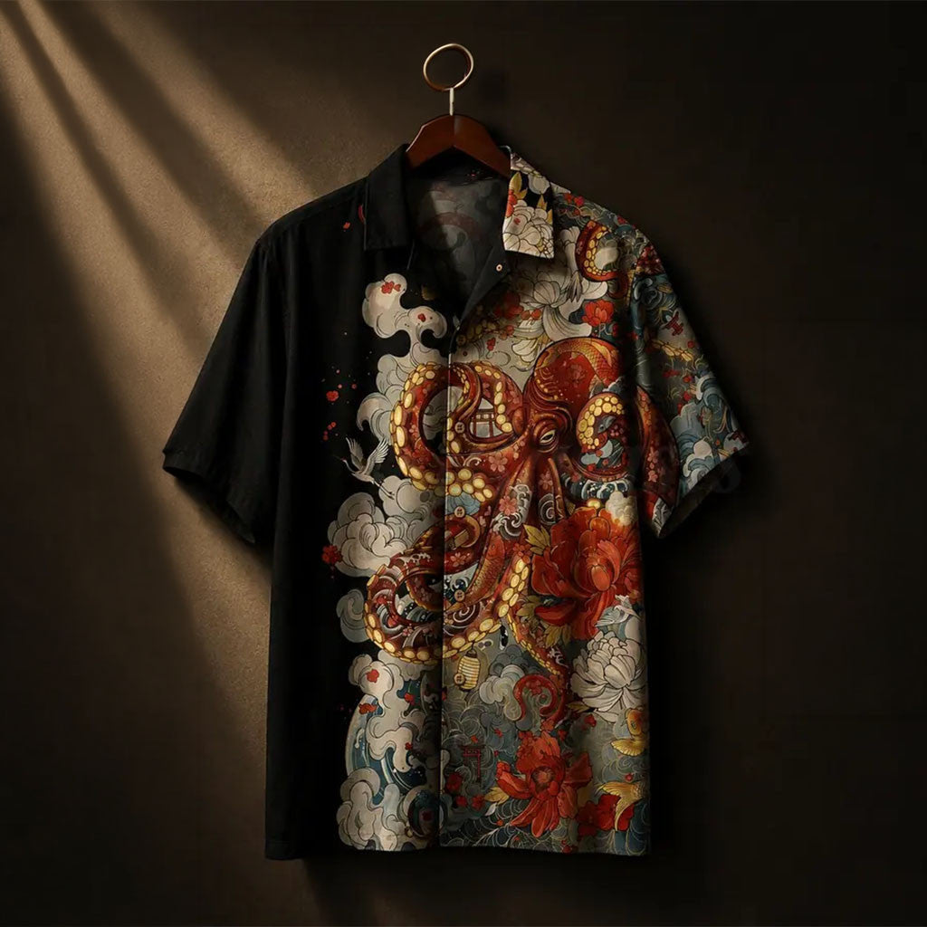 The Kraken Octopus With Flowers Hawaiian Shirt 2026 The Kraken Merch Gift For Husband - Merchluma