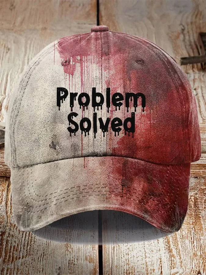 Problem Solved Hat Bloody Halloween Cap Unique Halloween Gifts Friends - Merchluma
