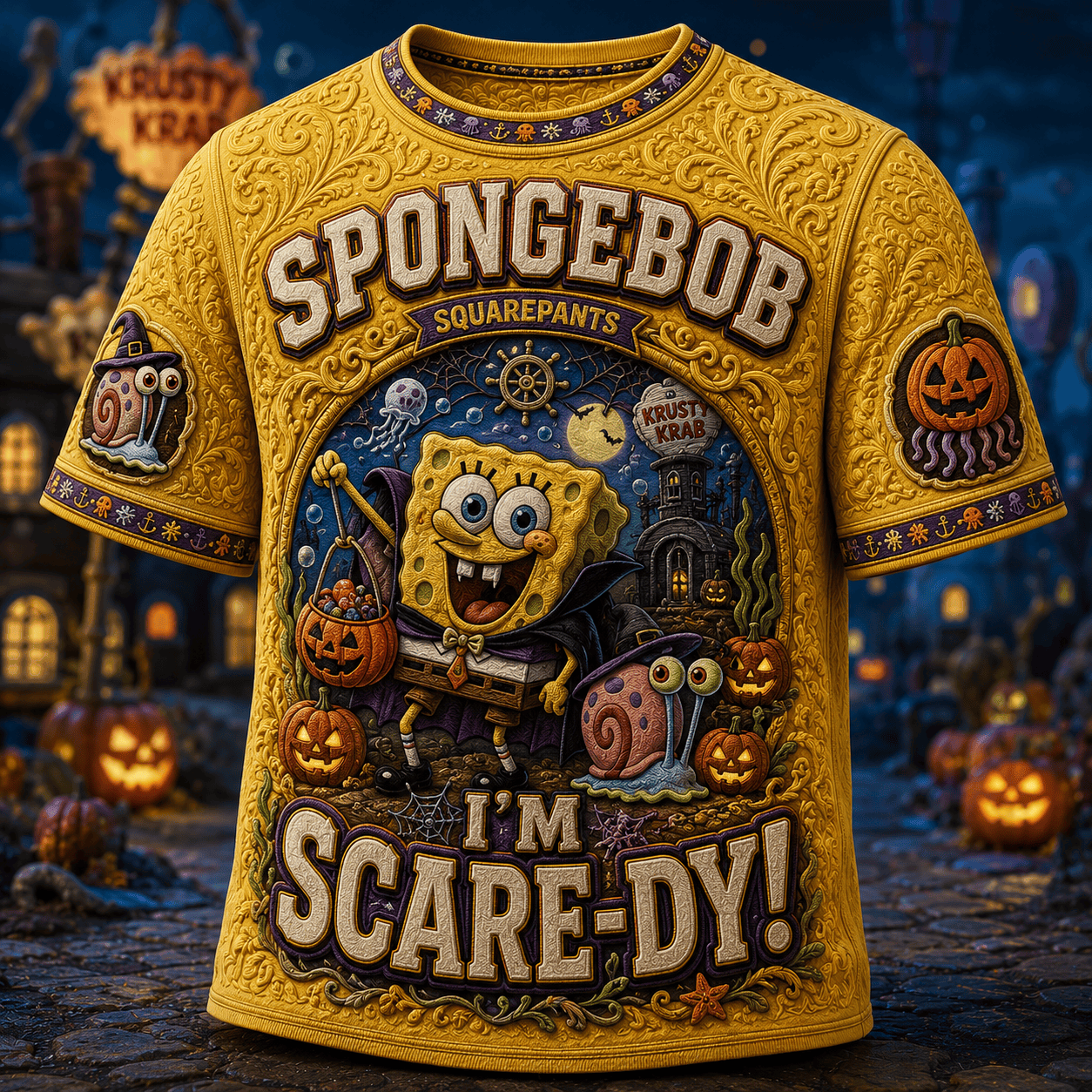 Spongebob Squarepants Halloween Shirt I'm Scare-Dy T-Shirt Halloween Themed Clothes Best Gifts - Merchluma