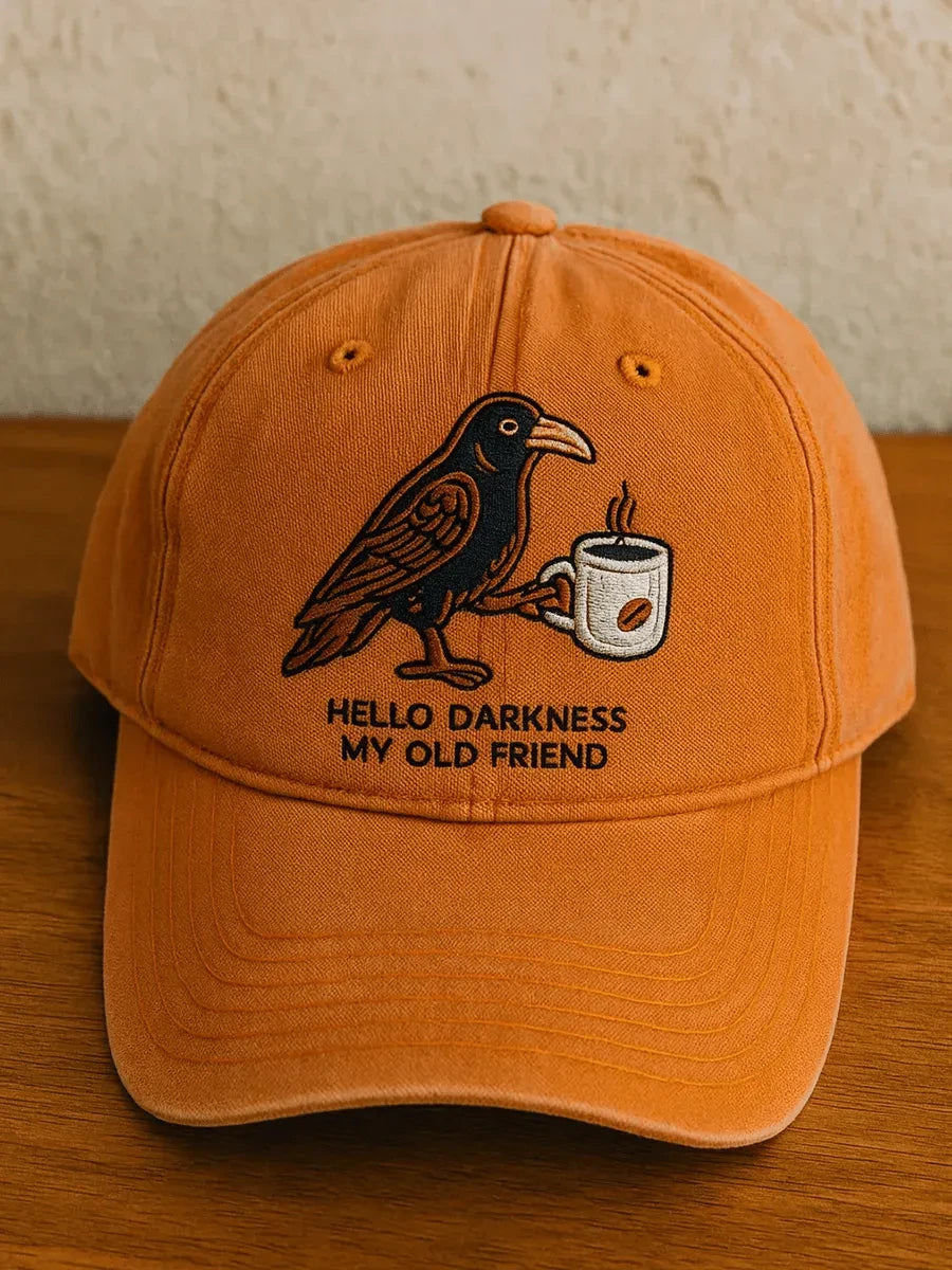 Hello Darkness My Old Friend Baseball Cap Halloween Merch Top Horror Presents - Merchluma