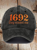1692 They Missed One Baseball Cap Retro Salem Halloween Hat Halloween Gifts For Boyfriend - Merchluma