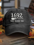 1692 They Missed One Flying Broom Hat Witch Merch Best Witchy Vibe Gift - Merchluma