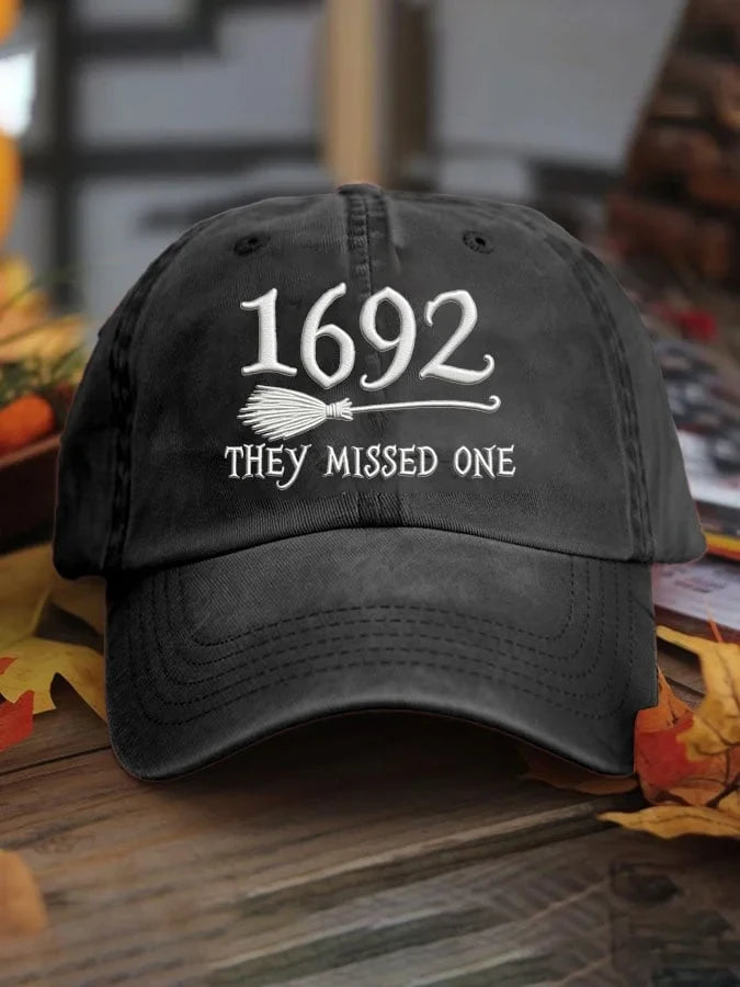 1692 They Missed One Flying Broom Hat Witch Merch Best Witchy Vibe Gift - Merchluma