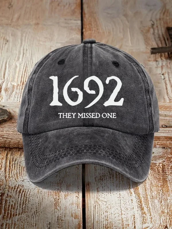 1692 They Missed One Salem Witch Sun Hat Witchcraft Halloween Cap Gifts For Wife - Merchluma