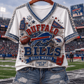 Buffalo Bills Merch 2026 Bills Mafia V-Neck Shirt Game Day Glam Apparel Gifts For Sisters - Merchluma