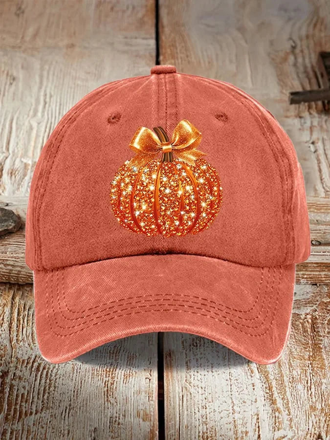 Autumn Pumpkin Bow Baseball Cap Retro Autumn Hat Unique Gifts For Fans - Merchluma