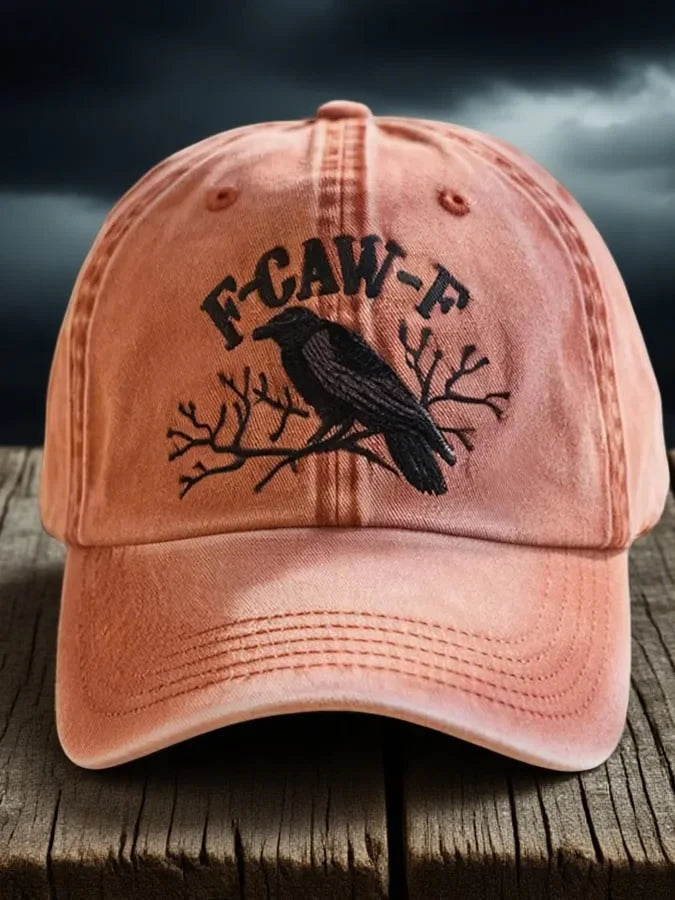Halloween Crow Hat Halloween Crow F-CAW-P Distressed Cap Meaningful Gifts - Merchluma