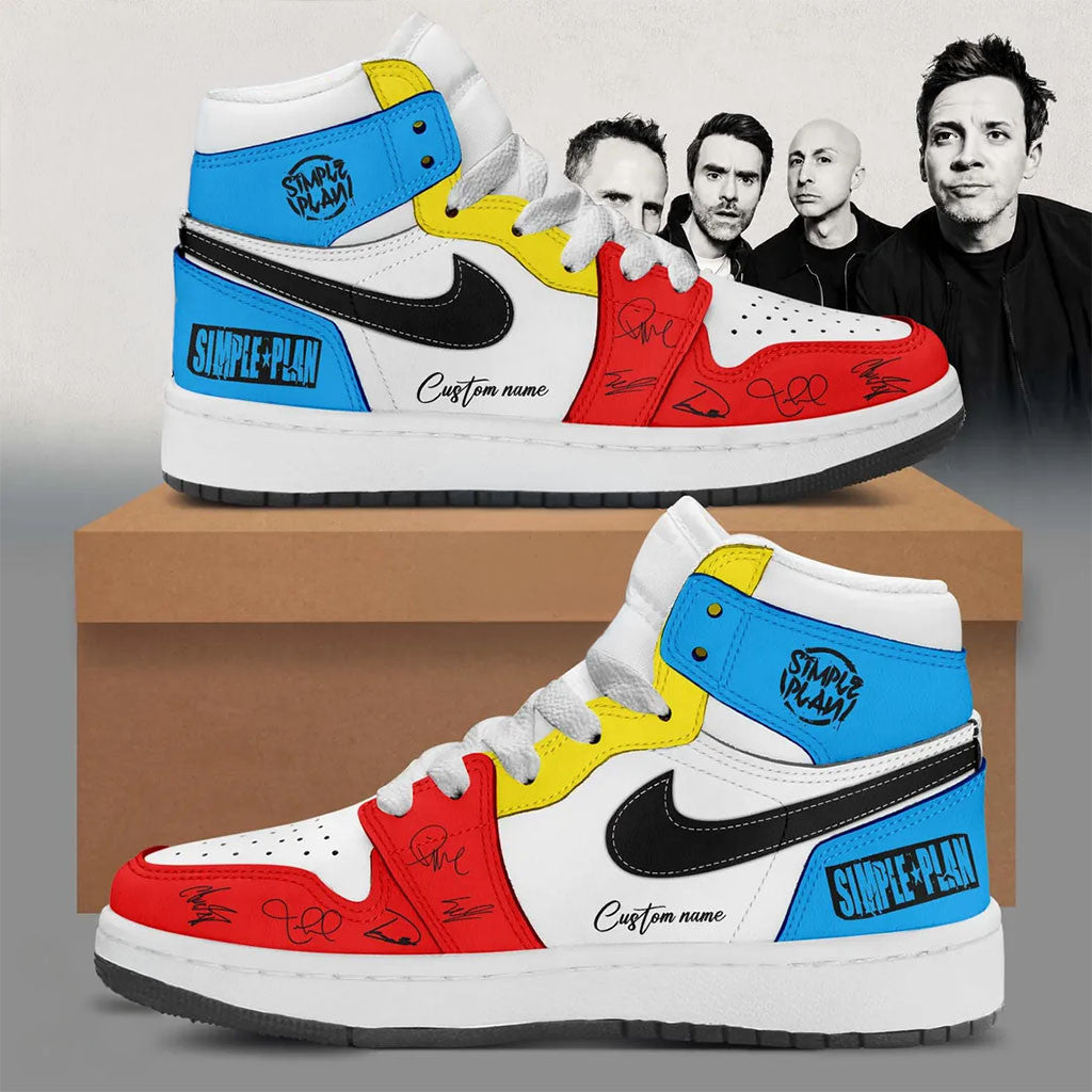 Personalized Simple Plan Bigger Than You Think Tour Shoes Sneakers Simple Plan Merch Fan Gifts - Merchluma