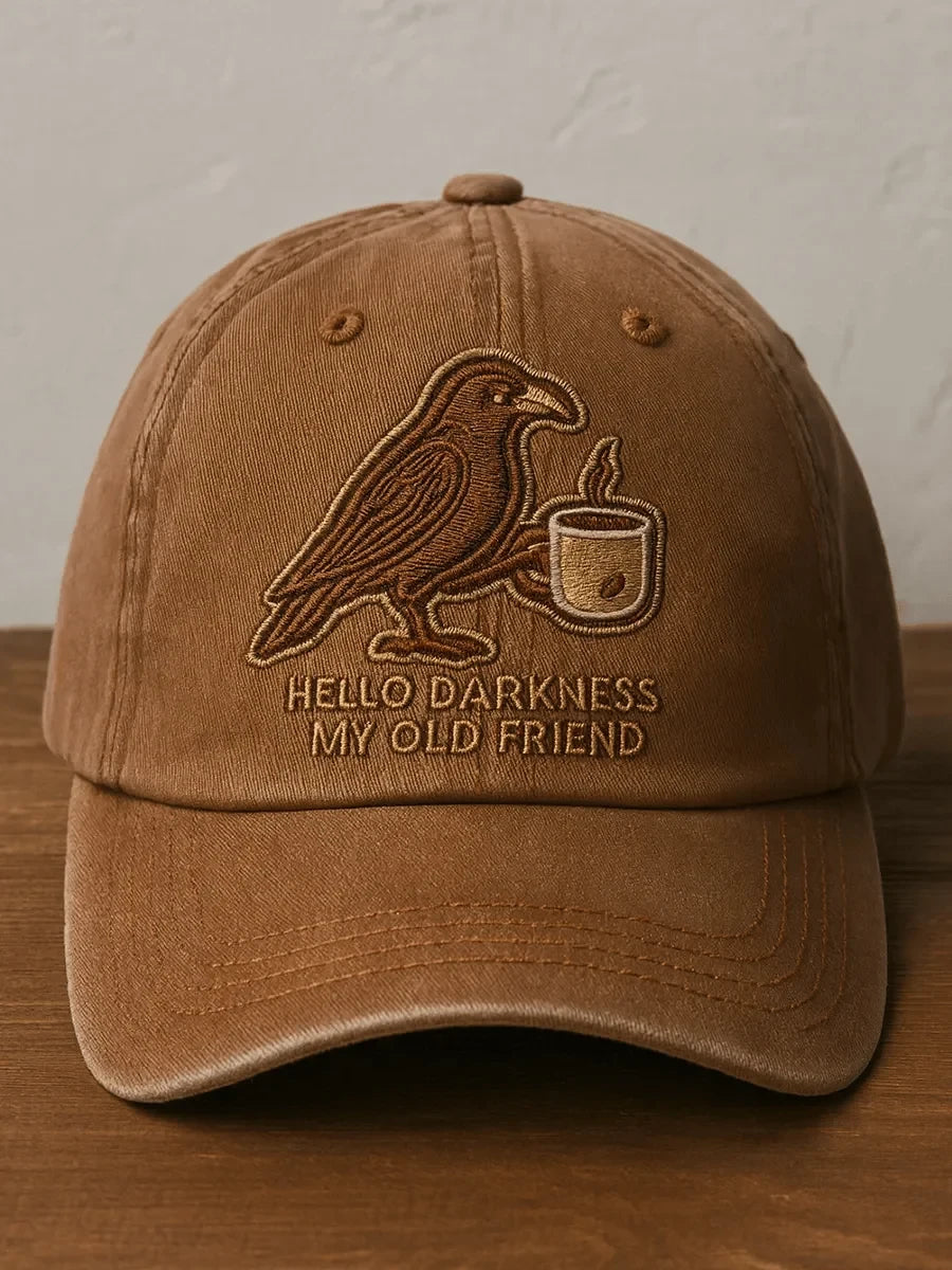 Hello Darkness My Old Friend Bird Hat Halloween Merch Cool Spooky Season Gift Ideas - Merchluma
