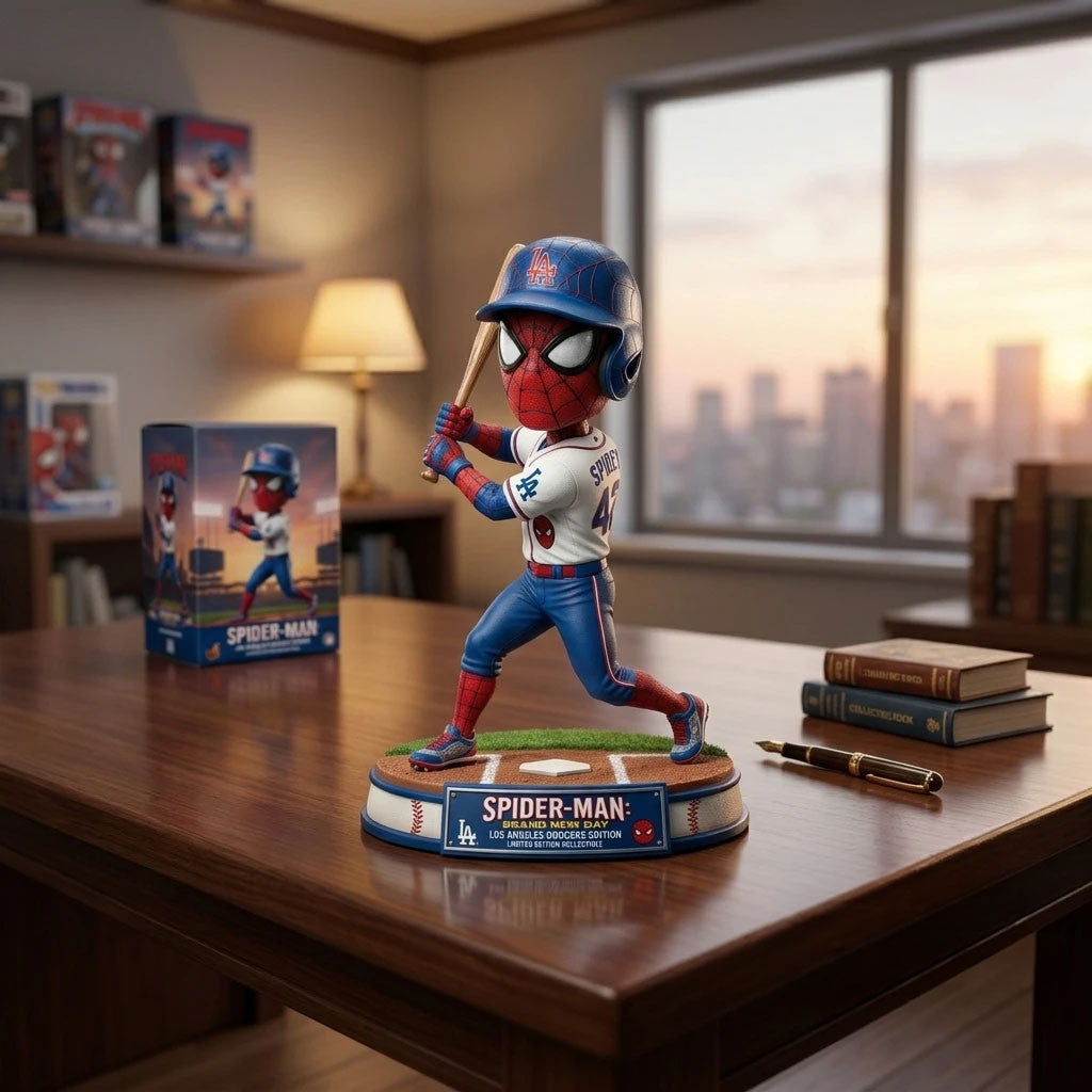 Spider-Man Brand New Day X Los Angeles Dodgers Funko Pop Display Decor Gift For Baseball Fans - Merchluma