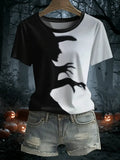 Split Face Shadow Witch T-Shirt Halloween Women Tee Halloween Gifts - Merchluma