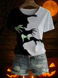 Womens Halloween Witch T-Shirt Spooky Devil Hand Spider Shirt Gift For Fans - Merchluma