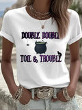 Double Double Toil & Trouble Witch T-Shirt Halloween Horror Nights Shirts Gifts - Merchluma