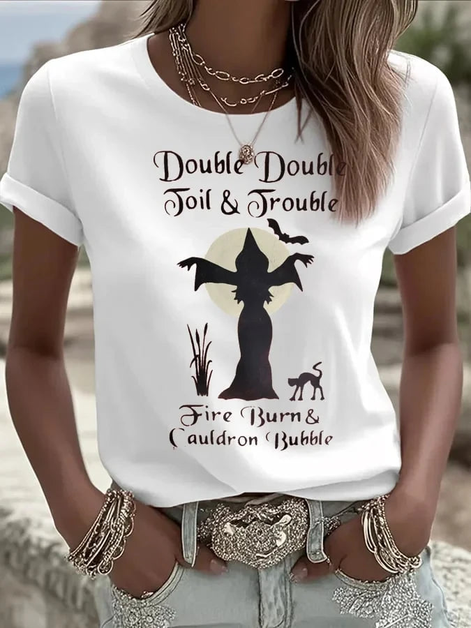 Double Double Toil And Trouble Witch T-Shirt Target Halloween Shirts Present - Merchluma