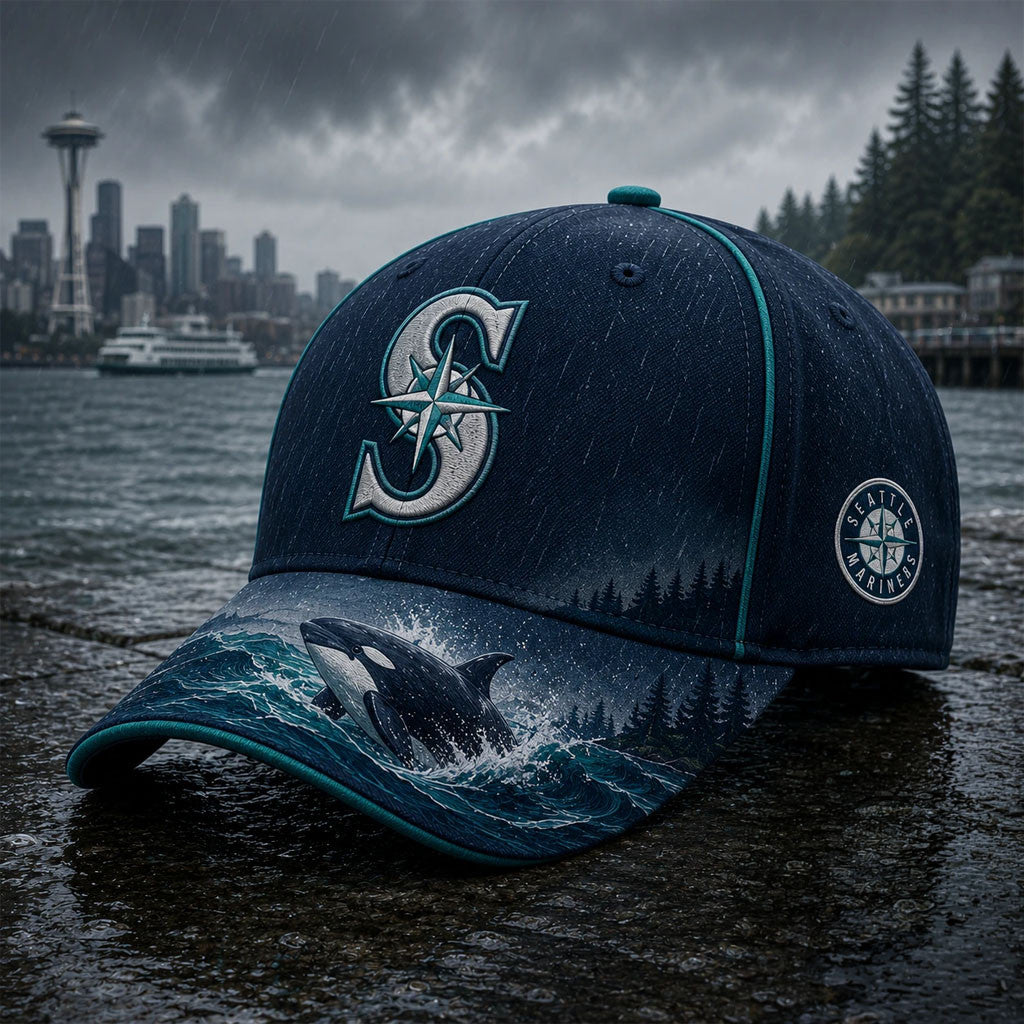 Seattle Mariners Pacific Northwest Orca Hat Seattle Mariners Merch Gift For Baseball Fan - Merchluma