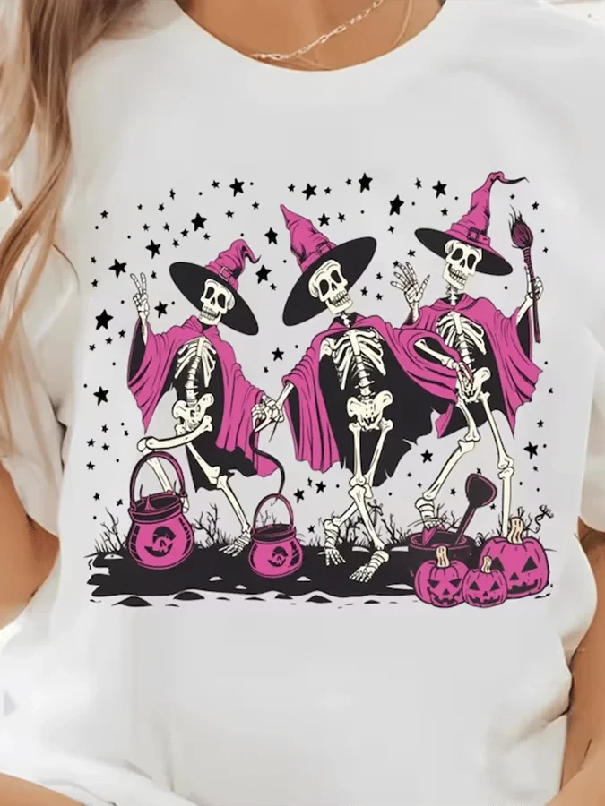 Halloween Girls Pink Witch Hats T-Shirt Halloween Merch Unique Gothic Fan Presents - Merchluma