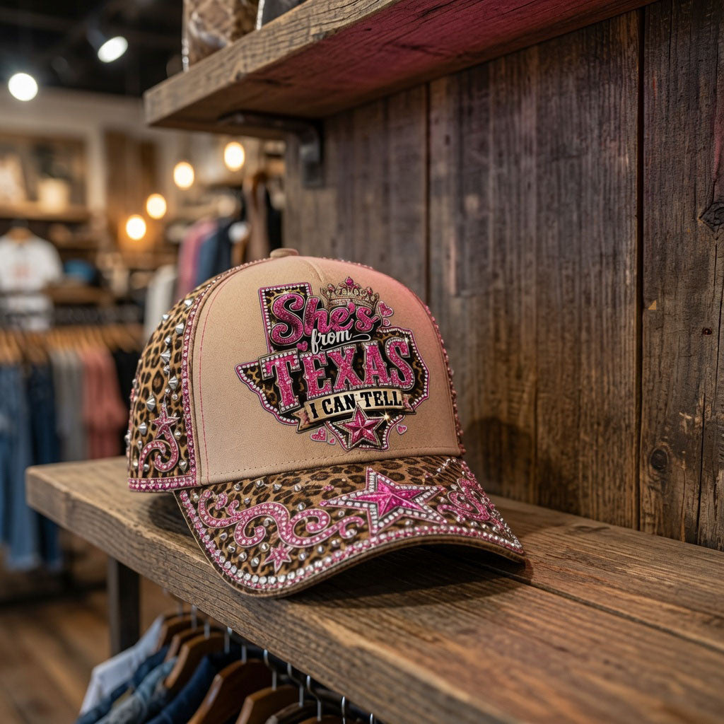 She's From Texas I Can Tell Hat Cowgirl Hat Texas Pride Merch Best Gifts For Her - Merchluma
