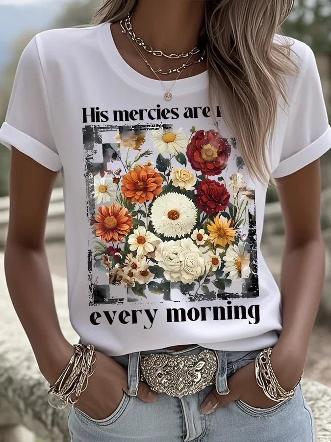 His Mercies Are New Every Morning T Shirt Christian Merch Gift For Christian Fans - Merchluma