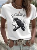 Womens F-Caw-F Raven T-Shirt Halloween Shirts Women Gifts - Merchluma