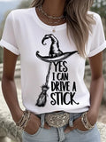 Women's Yes I Can Drive A Stick T-Shirt Halloween Tees Unique Gift For Her Birthday - Merchluma