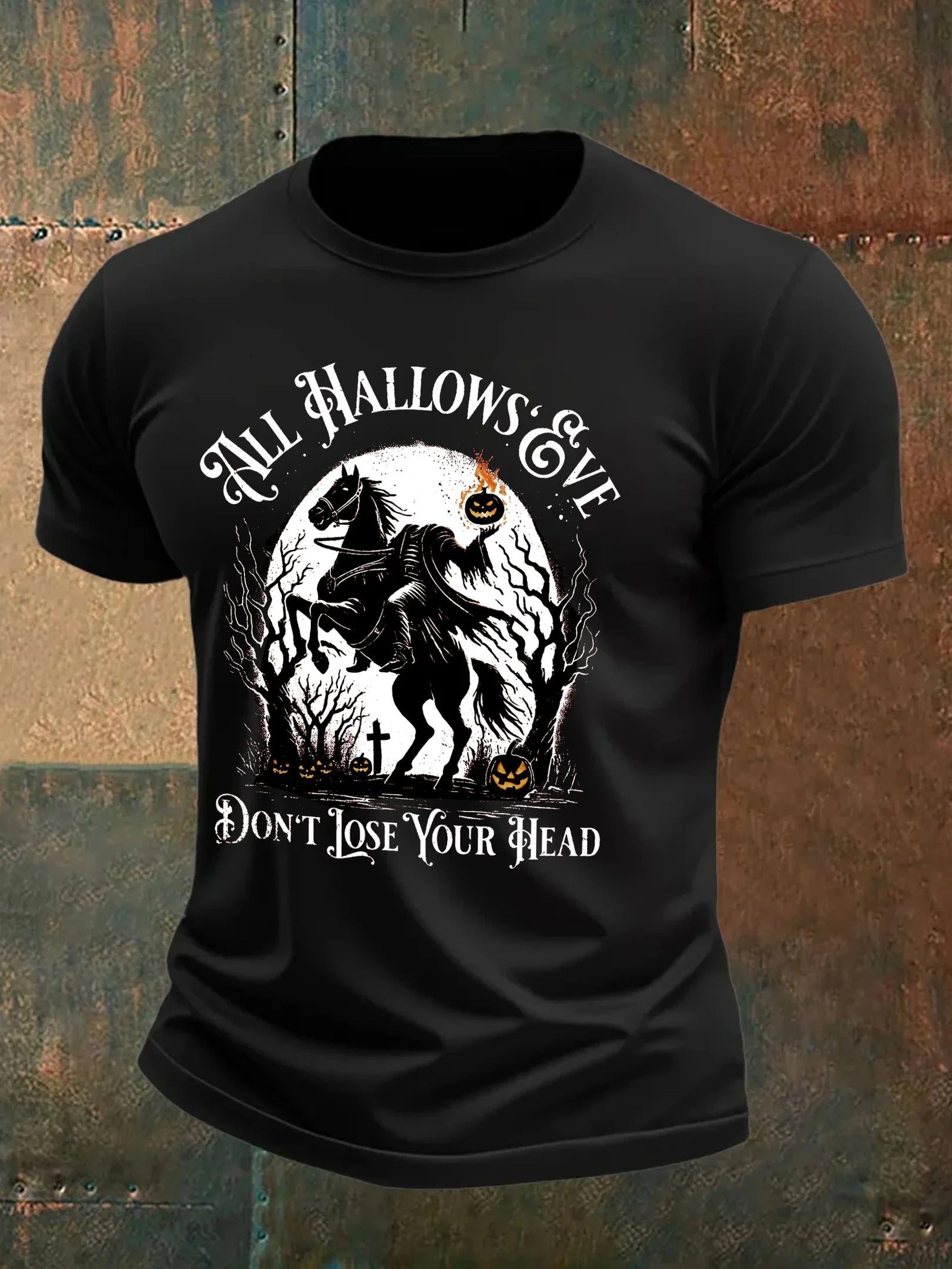 All Hallows Eve Pumpkin Retro Halloween T-Shirt Halloween Merch Gift For Men - Merchluma