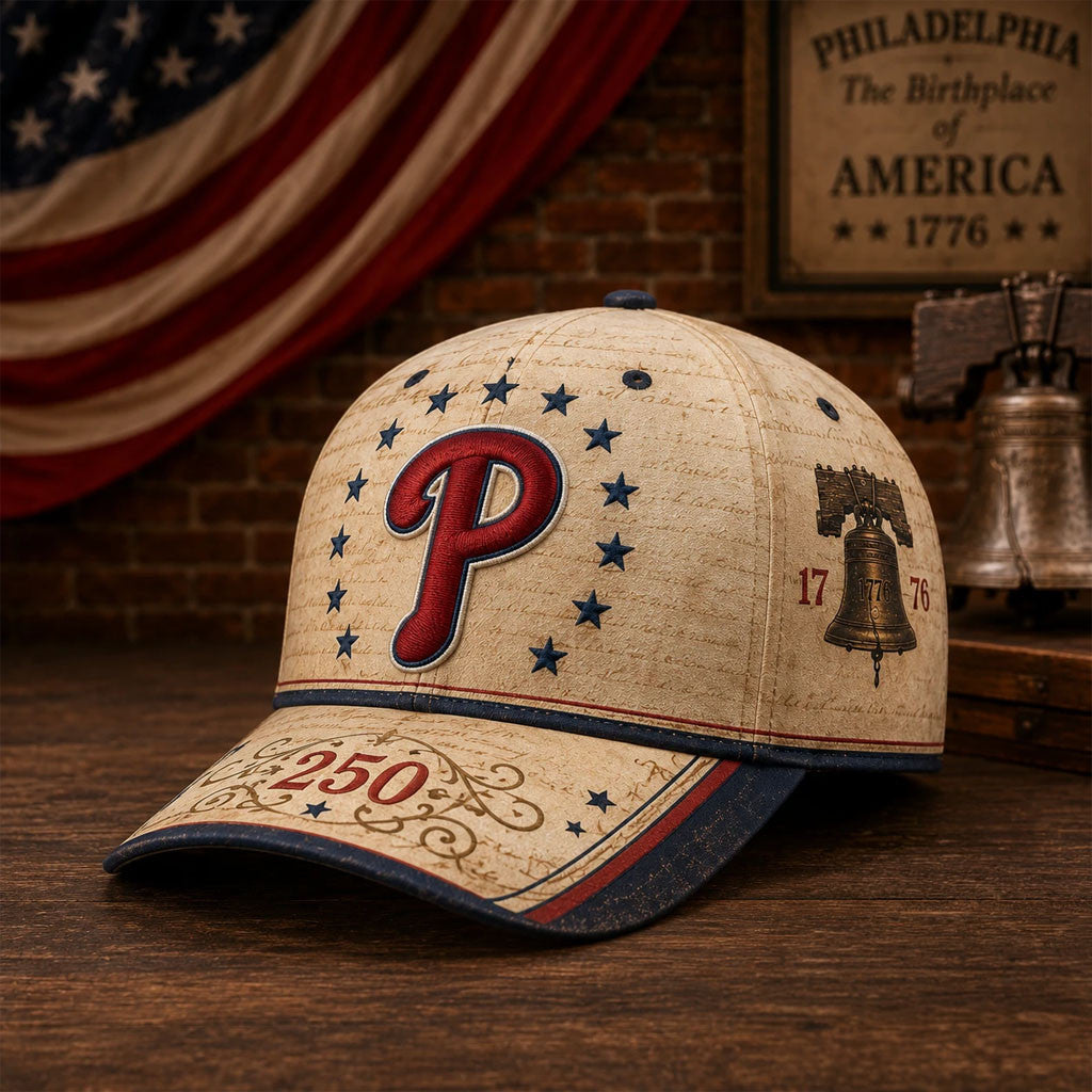 Philadelphia Phillies America 250th Anniversary Baseball Hat Phillies Merch Patriotic Gifts - Merchluma